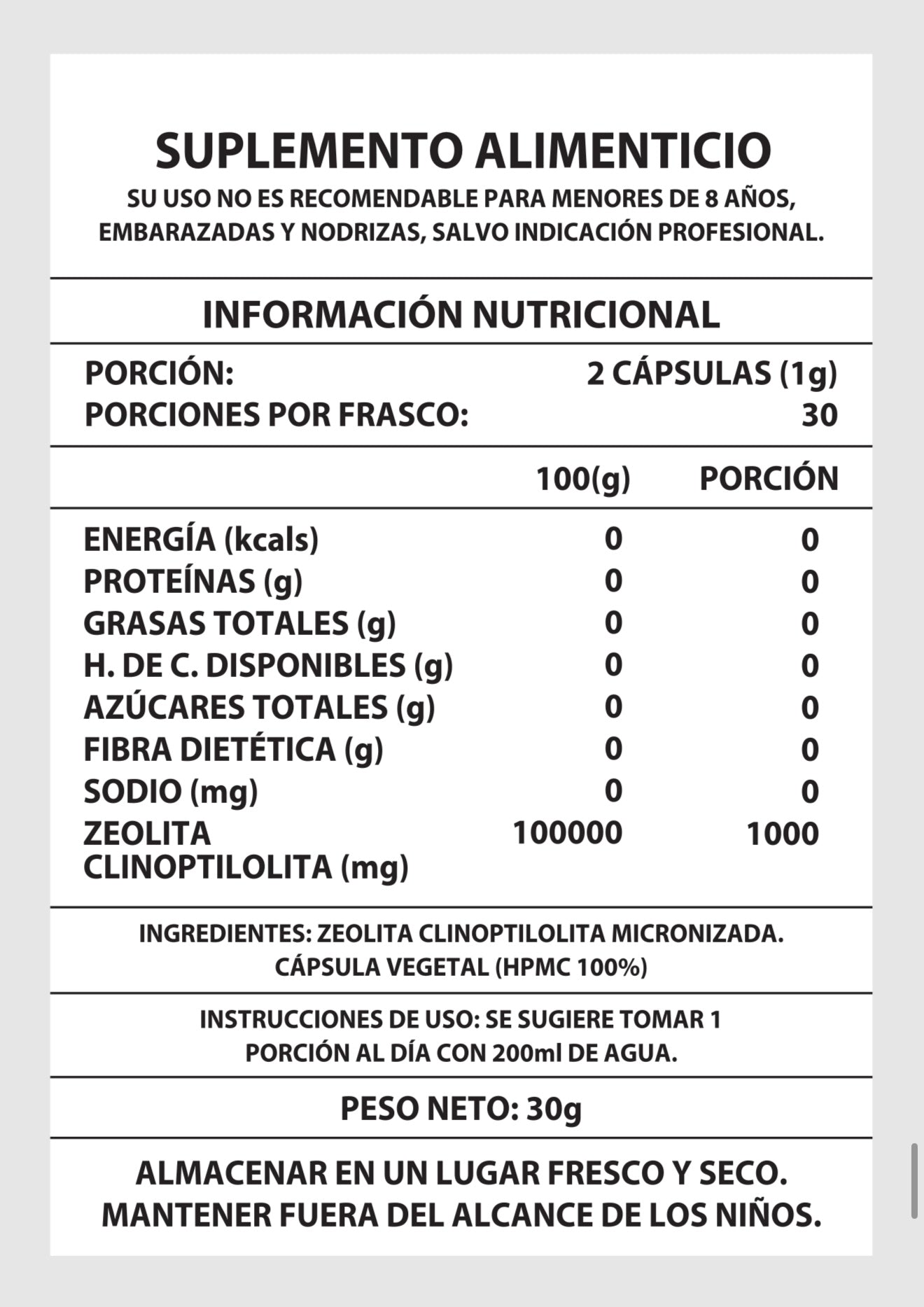 ZEOLITA CLINOPTILOLITA 1000MG 60 CAPS – DETOX MINERAL INTELIGENTE