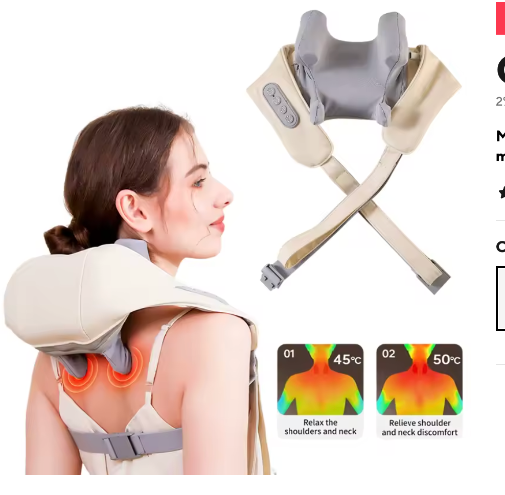 Masajeador Muscular cuello y espalda 6D Recargable Silax InnovaGoods