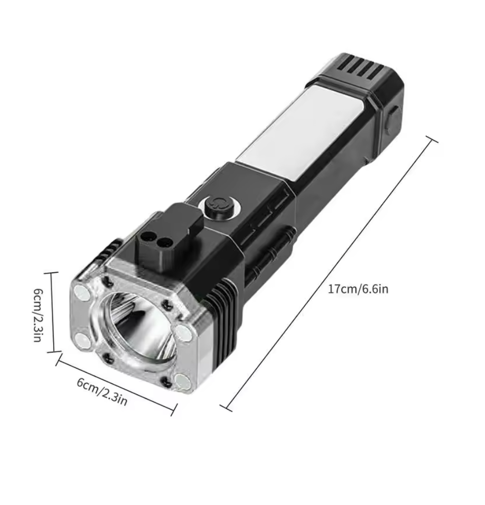 Linterna LED Multifuncional Táctica 4 En 1 Recargable