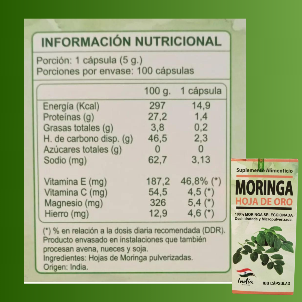 Moringa Ancestral 100 cápsulas 🥬 ⚕️