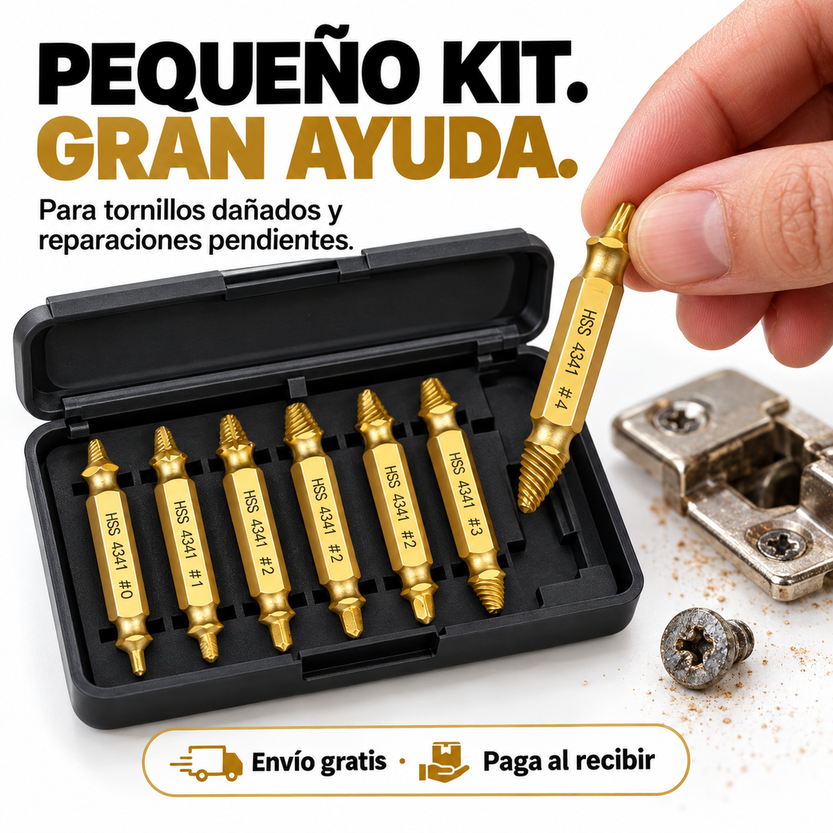 EXTRACTOR TORNILLOS Y PERNOS ROTOS