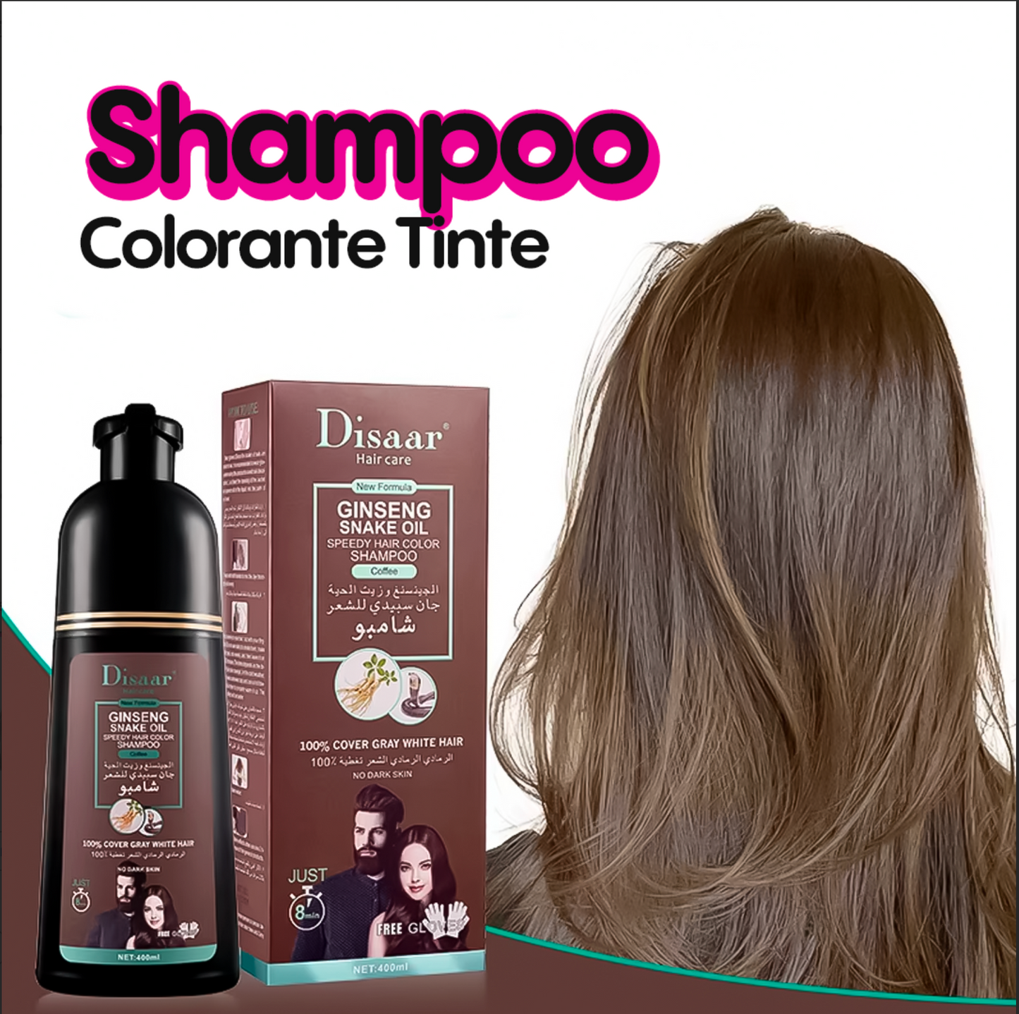 Shampoo Colorante Tinte Rapido CUBRE CANAS