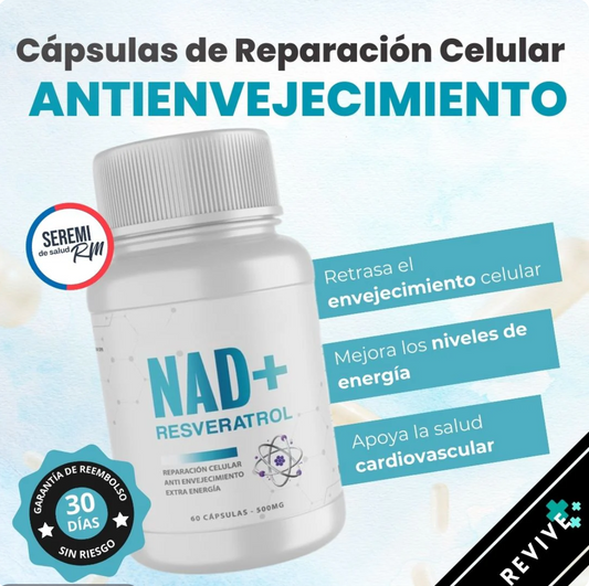 NAD + RESVERATROL 1500 MG 60 CAPSULAS
