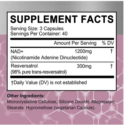 NAD+ RESVERATROL 60 CAPS