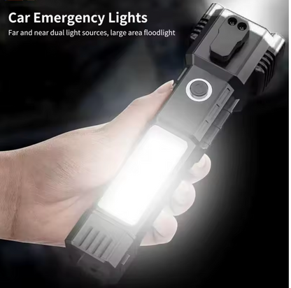 Linterna LED Multifuncional Táctica 4 En 1 Recargable