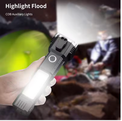 Linterna LED Multifuncional Táctica 4 En 1 Recargable