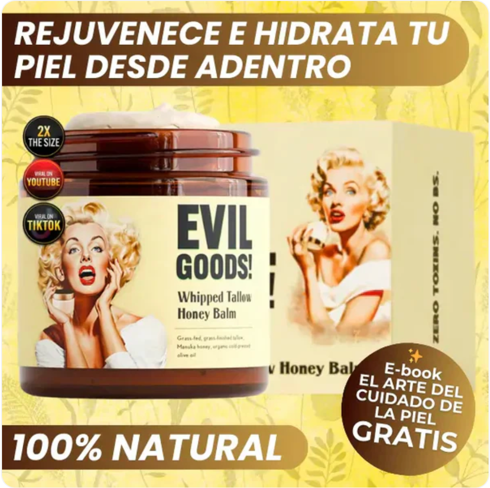 🌿 Evil Good — Bálsamo de Miel & Sebo de Res, Antienvejecimiento - Hidratación profunda