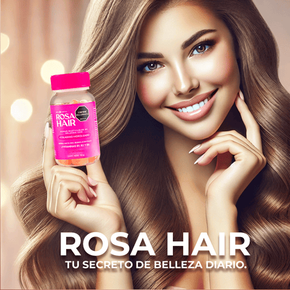 ROSA HAIR GOMITAS DE COLÁGENO HIDROLIZADO, BIOTINA Y VITAMINAS PARA TU CABELLO 💖