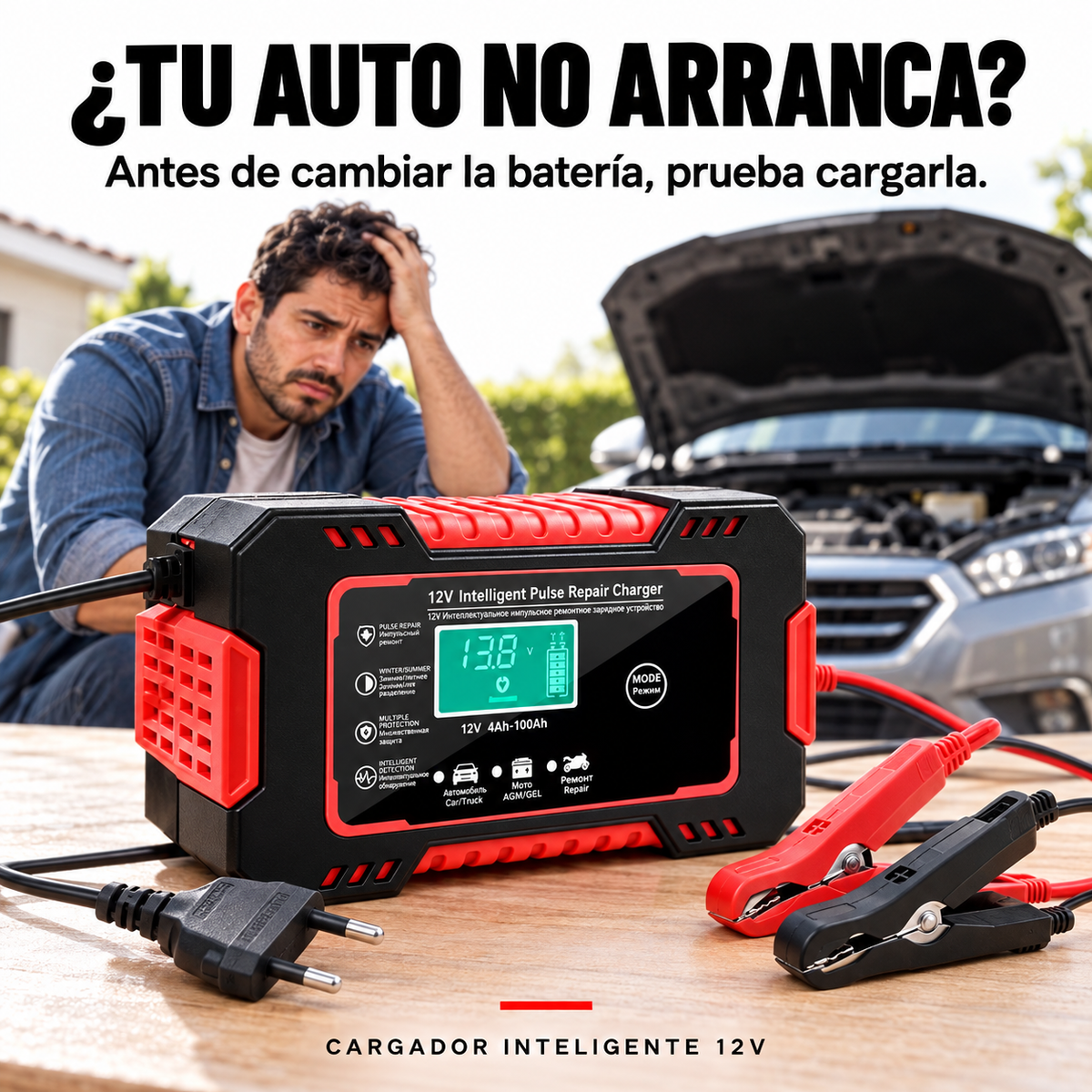 Cargador Inteligente y Reparador de Baterías 12V | Auto y Moto