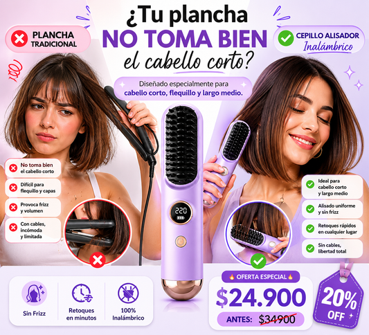 Cepillo Alisador Cabello Inalámbrico 🩷