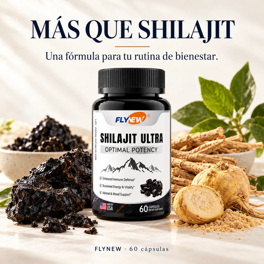 🏔️ Shilajit Ultra FLYNEW | Shilajit + Ashwagandha + Maca · 60 cápsulas